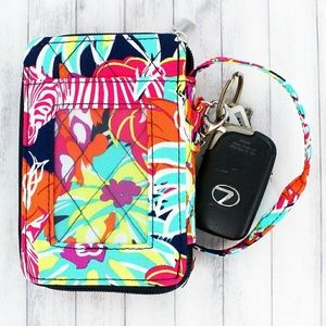 Jungle life quilted wristlet